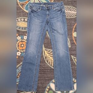 Mossimo 8 Reg Boot Cut Premium Denim Jeans Distressed